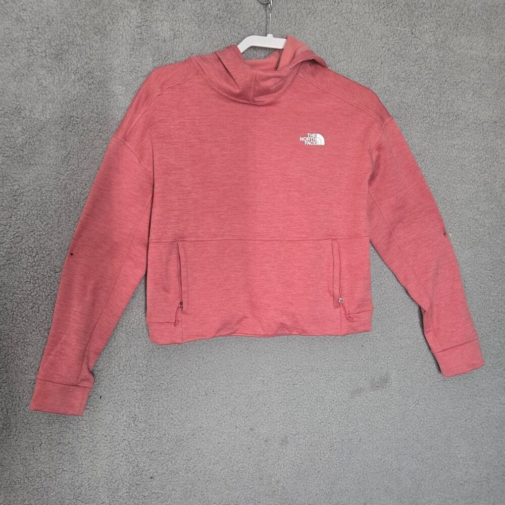 The North Face Cropped Hoodie Sweatshirt Womens XS Pink Long Sleeve Hooded
